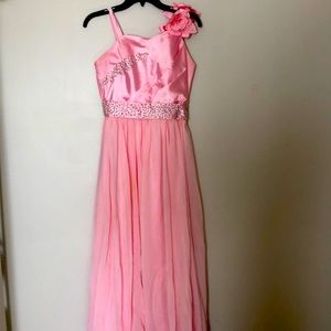 Pink Rhinestone Studded Dress
